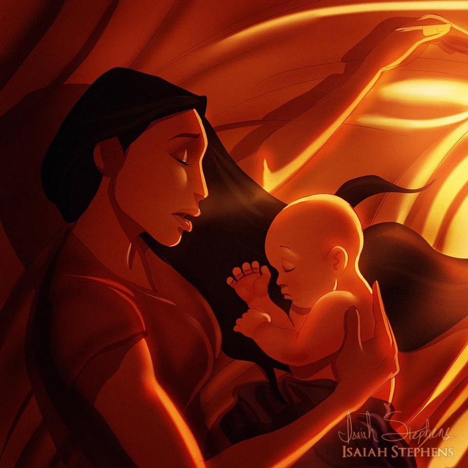 Pocahontas i jej niemowlę