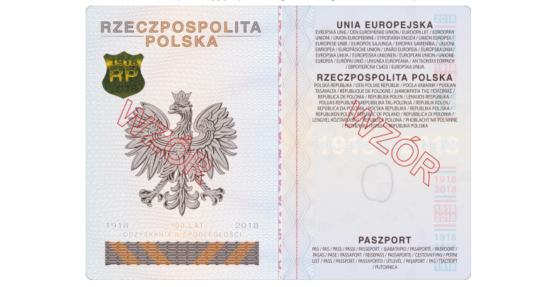 strona spersonalizowana nowego paszportu 2018