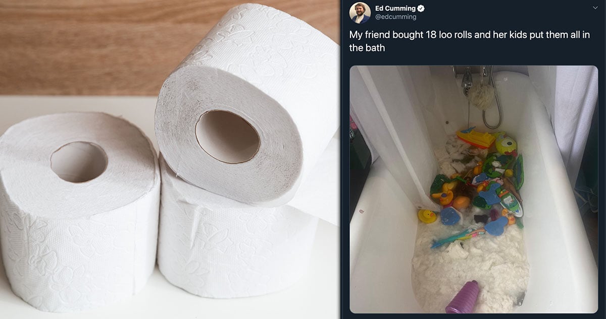18 rolek papieru toaletowego, kupionych na czas kwarantanny, dzieci postanowiły wykorzystać w bardziej kreatywny sposób [UWAŻAJCIE na swoje zapasy! ;)]